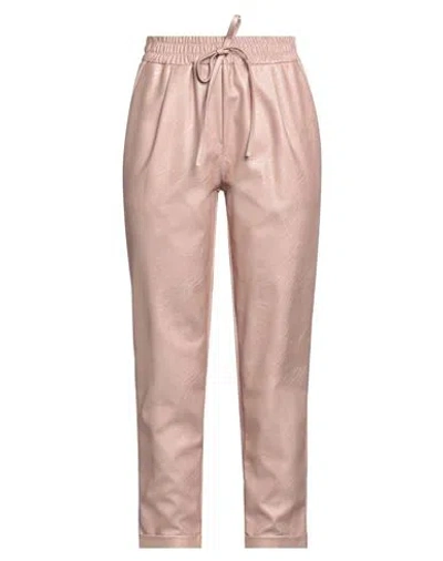 Motel Woman Pants Rose Gold Size M Polyurethane, Viscose