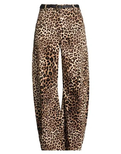 Motel Woman Pants Sand Size M Cotton, Elastane In Beige