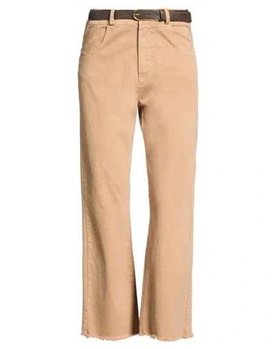 Motel Woman Pants Sand Size Xs Cotton, Elastane In Neutral