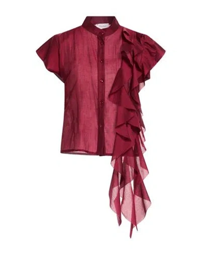 Motel Woman Shirt Burgundy Size S Lyocell, Polyester In Red