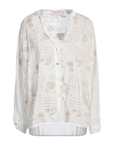 Motel Woman Shirt Cream Size Onesize Polyester, Cotton, Silk In White