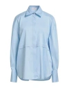 Motel Woman Shirt Sky Blue Size Onesize Cotton, Polyamide, Elastane