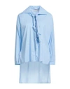 Motel Woman Shirt Sky Blue Size Onesize Cotton, Polyamide, Elastane