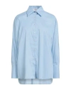 Motel Woman Shirt Sky Blue Size Onesize Cotton, Polyamide, Elastane