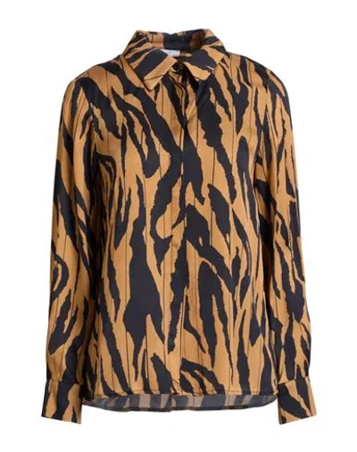 Motel Woman Shirt Tan Size S Viscose In Animal Print