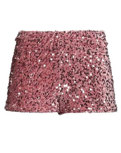Motel Woman Shorts & Bermuda Shorts Pink Size M Polyester, Viscose, Elastane