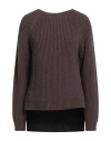 Motel Woman Sweater Dark Brown Size Onesize Virgin Wool, Acrylic In Brown