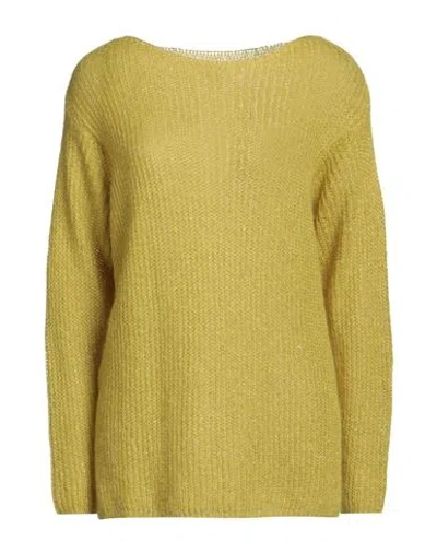 Motel Woman Sweater Lime Green Size Onesize Acrylic, Polyamide, Mohair Wool, Polyester In Gold