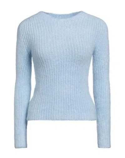 Motel Woman Sweater Sky Blue Size Onesize Acrylic, Polyamide, Mohair Wool, Elastane