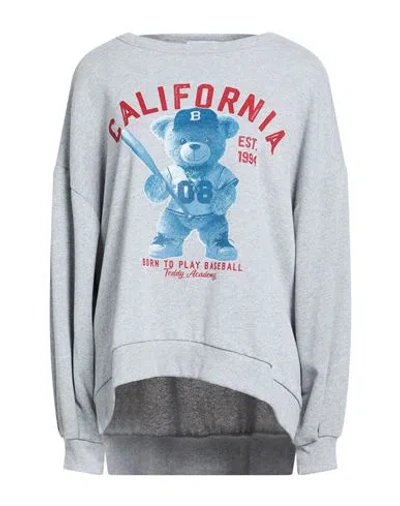 Motel Woman Sweatshirt Grey Size Onesize Cotton, Elastane In Gray