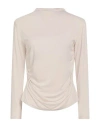 Motel Woman T-shirt Beige Size Onesize Bamboo Fiber, Elastane In Neutral