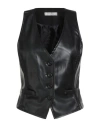 Motel Woman Tailored Vest Black Size S Polyurethane, Polyester In Black
