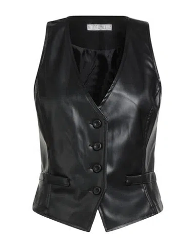 Motel Woman Tailored Vest Black Size S Polyurethane, Polyester