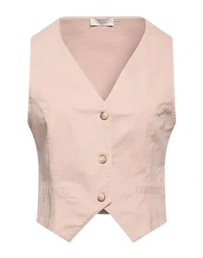 Motel Woman Tailored Vest Blush Size S Cotton, Elastane In Pink