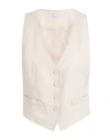 Motel Woman Tailored Vest Cream Size S Polyurethane, Polyester In Pink