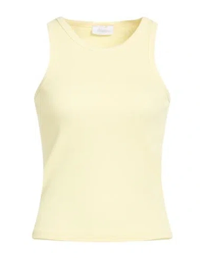 Motel Woman Tank Top Pastel Yellow Size Onesize Cotton, Elastane