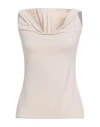 Motel Woman Top Beige Size M Bamboo Fiber, Elastane In Neutral