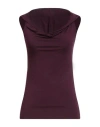Motel Woman Top Plum Size S Bamboo Fiber, Elastane In Burgundy