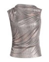 Motel Woman Top Rose Gold Size M Polyester, Elastane, Viscose In Multi