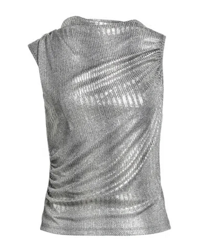 Motel Woman Top Silver Size M Polyester, Elastane, Viscose