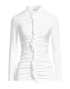 Motel Woman Top White Size M Viscose, Elastane In Animal Print