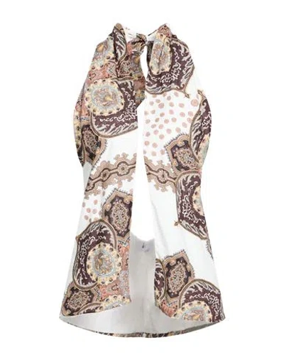 Motel Woman Top White Size M Viscose, Linen In Multi