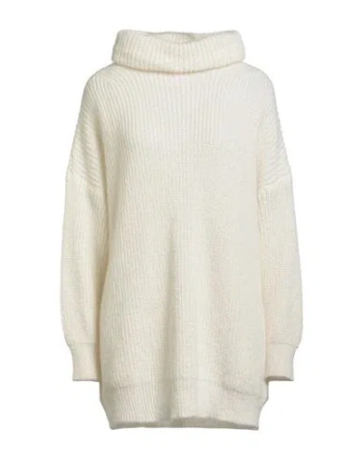 Motel Woman Turtleneck Ivory Size Onesize Acrylic, Polyamide, Mohair Wool In White