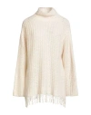 Motel Woman Turtleneck Ivory Size Onesize Acrylic, Polyamide, Mohair Wool, Wool In Neutral