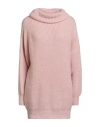 Motel Woman Turtleneck Light Pink Size Onesize Acrylic, Polyamide, Mohair Wool In Pink
