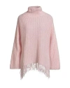 Motel Woman Turtleneck Light Pink Size Onesize Acrylic, Polyamide, Mohair Wool, Wool In Pink