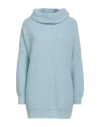 Motel Woman Turtleneck Sky Blue Size Onesize Acrylic, Polyamide, Mohair Wool In Blue