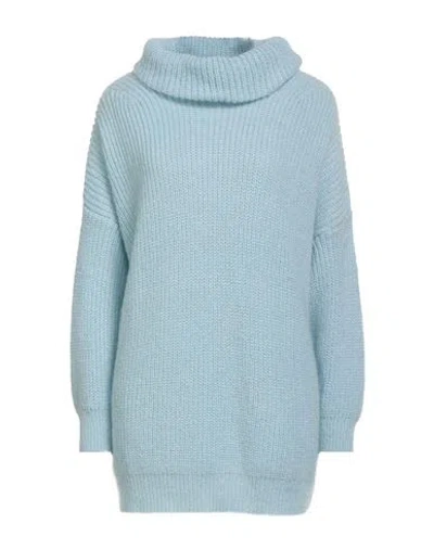 Motel Woman Turtleneck Sky Blue Size Onesize Acrylic, Polyamide, Mohair Wool