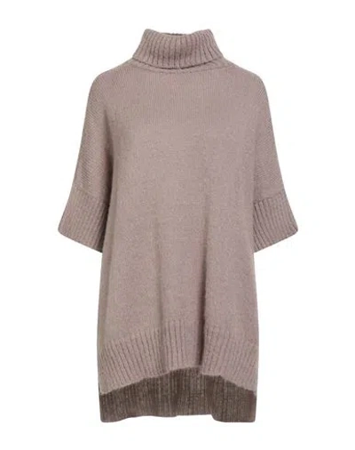 Motel Woman Turtleneck Taupe Size Onesize Acrylic, Polyamide, Mohair Wool In Gray