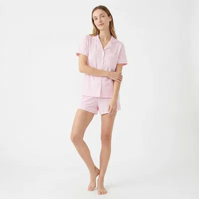 Motette Short Sleeve And Shorts Pajama Set In Pink