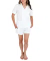 Motette Cloud Stripe Bamboo Pajama Set In White