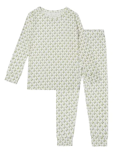 Motette Girls' Lavender Lane Bamboo Kids Pajama Set - Little Kid, Big Kid