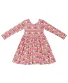 Motette Girls' Pomegranate Soiree Bamboo Twirl Dress - Little Kid