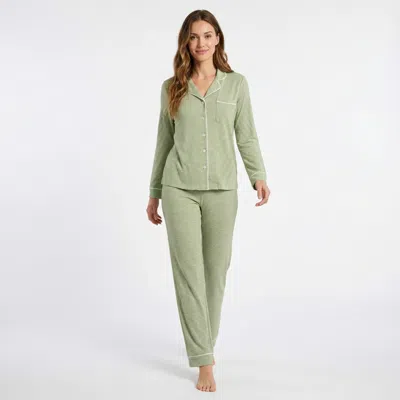 Motette Long Sleeve And Long Pants Pajama Set In Green