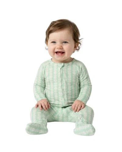 Motette Babies'  Long Sleeve And Pajama Buttery Soft Sleeper In Green
