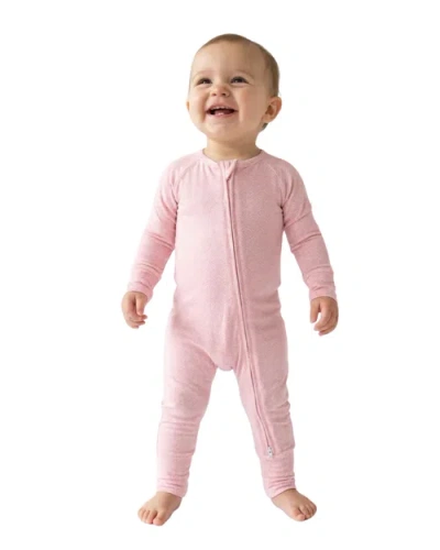 Motette Babies'  Long Sleeve And Pajama Buttery Soft Sleeper In Pink