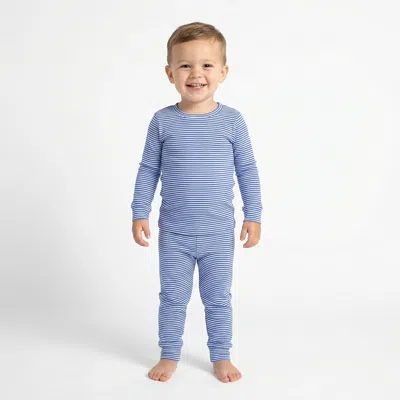 Motette Kids'  Long Sleeve And Pants Buttery Soft Pajama Set In Blue