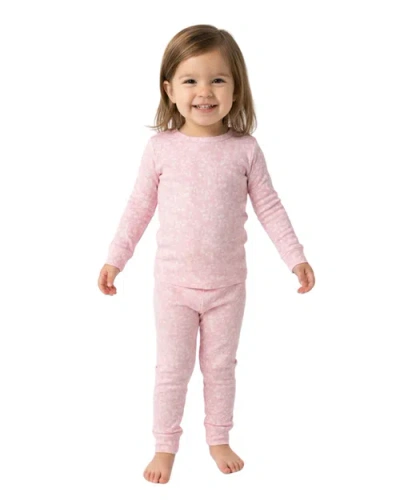 Motette Kids'  Long Sleeve And Pants Pajama Set In Pink