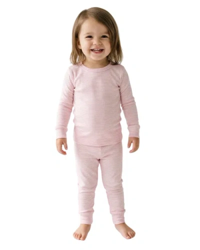 Motette Kids'  Long Sleeve And Pants Pajama Set In Pink