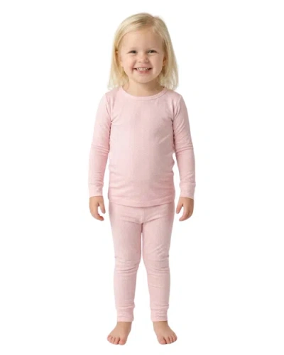 Motette Kids'  Long Sleeve And Pants Pajama Set In Pink