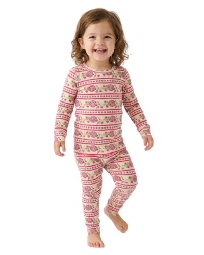 Motette Kids'  Long Sleeve And Pants Pajama Set In Pink