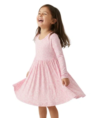 Motette Kids'  Long Sleeve Twirl Dress In Pink