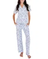 Motette Porcelain Vine Bamboo Pajama Set In Blue