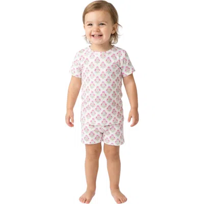 Motette Kids'  Short Sleeve And Shorts Buttery Soft Pajama Set In Pink