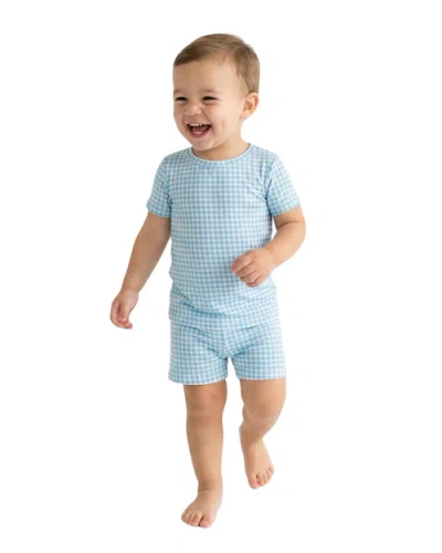 Motette Kids'  Short Sleeve And Shorts Pajama Set In Blue