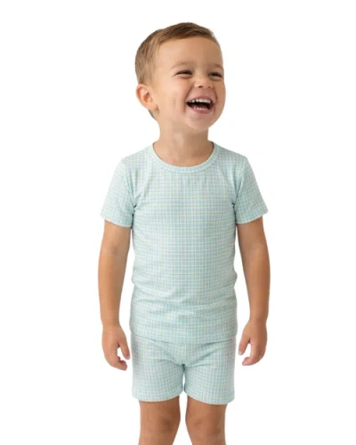 Motette Kids'  Short Sleeve And Shorts Pajama Set In Green